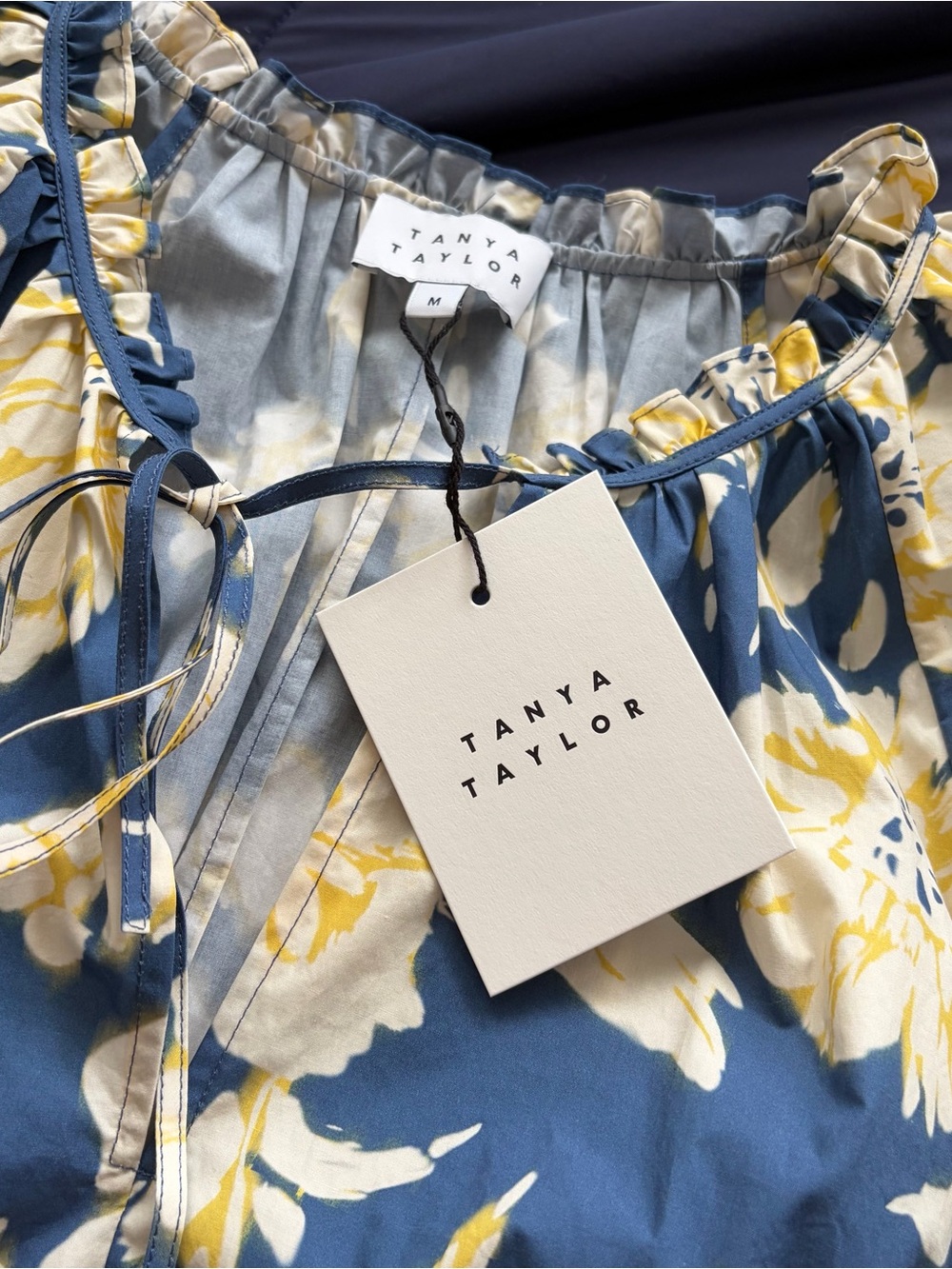 Tanya Taylor Ivana Top in French Blue Multi - Picture 7 of 13